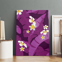 Purple Banana Leaf Hawaii Canvas Wall Art Lau Maia Plumeria Tropical Summer Vibes