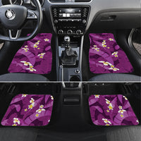 Purple Banana Leaf Hawaii Car Mats Lau Maia Plumeria Tropical Summer Vibes