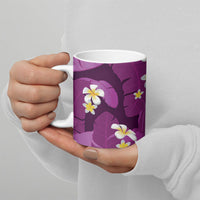 Purple Banana Leaf Hawaii Ceramic Mug Lau Maia Plumeria Tropical Summer Vibes