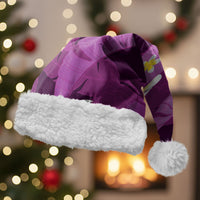 Purple Banana Leaf Hawaii Christmas Santa Hat Lau Maia Plumeria Tropical Summer Vibes LT14 With Fur Purple - Polynesian Pride