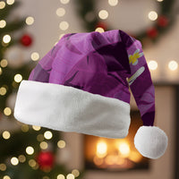 Purple Banana Leaf Hawaii Christmas Santa Hat Lau Maia Plumeria Tropical Summer Vibes LT14 Without Fur Purple - Polynesian Pride