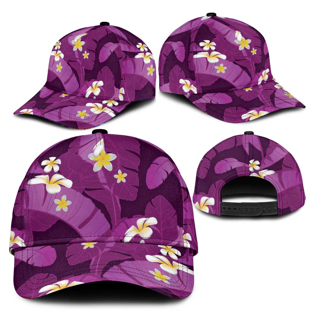 Purple Banana Leaf Hawaii Classic Cap Lau Maia Plumeria Tropical Summer Vibes