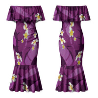Purple Banana Leaf Hawaii Family Matching Mermaid Dress and Hawaiian Shirt Lau Maia Plumeria Tropical Summer Vibes
