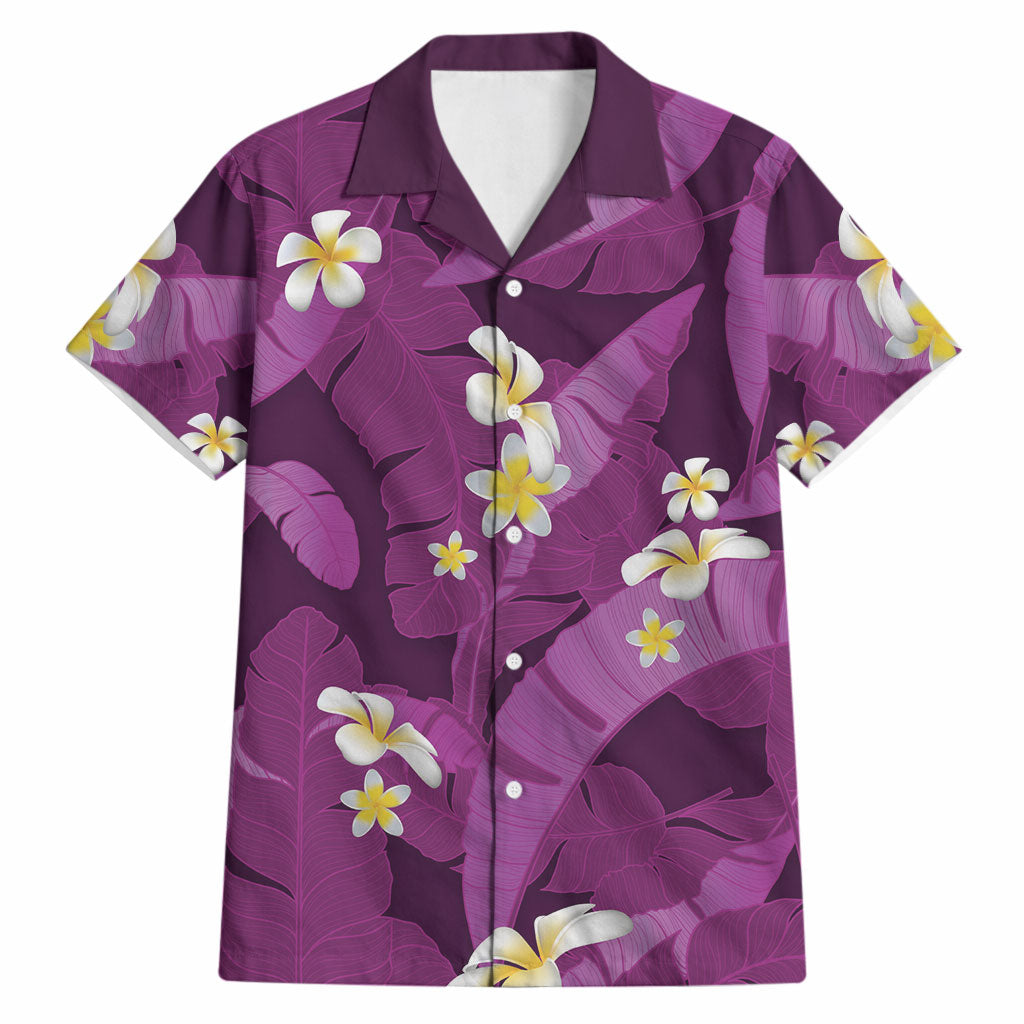 Purple Banana Leaf Hawaii Hawaiian Shirt Lau Maia Plumeria Tropical Summer Vibes