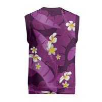 Purple Banana Leaf Hawaii Christmas Knitted V-Neck Vest Lau Maia Plumeria Tropical Summer Vibes LT14 - Polynesian Pride