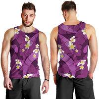 Purple Banana Leaf Hawaii Men Tank Top Lau Maia Plumeria Tropical Summer Vibes