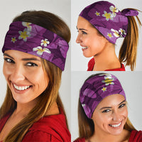Purple Banana Leaf Hawaii Neck Gaiter Lau Maia Plumeria Tropical Summer Vibes