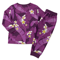 Purple Banana Leaf Hawaii Christmas Pajama Set Lau Maia Plumeria Tropical Summer Vibes LT14 - Polynesian Pride