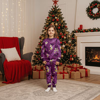 Purple Banana Leaf Hawaii Christmas Pajama Set Lau Maia Plumeria Tropical Summer Vibes LT14 Kid Purple - Polynesian Pride