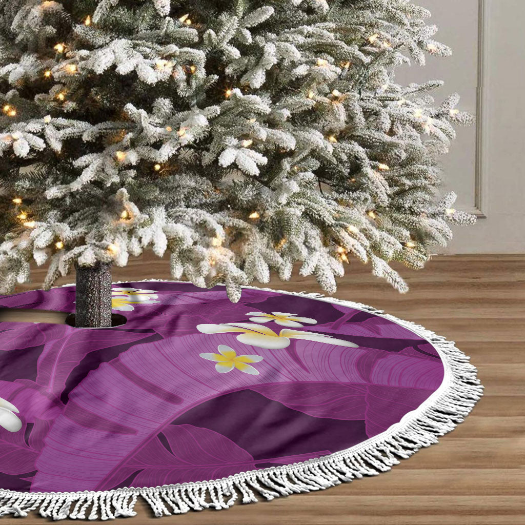 Purple Banana Leaf Hawaii Tree Skirt Lau Maia Plumeria Tropical Summer Vibes LT14 - Polynesian Pride