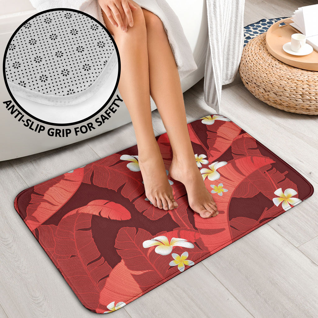 Red Banana Leaf Hawaii Bathroom Set Lau Maia Plumeria Tropical Summer Vibes