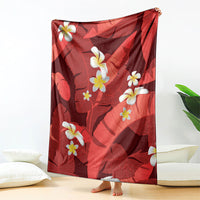 Red Banana Leaf Hawaii Blanket Lau Maia Plumeria Tropical Summer Vibes