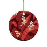 Red Banana Leaf Hawaii Ceramic Ornament Lau Maia Plumeria Tropical Summer Vibes LT14 - Polynesian Pride