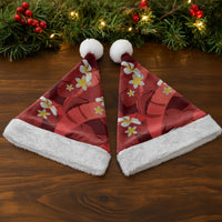 Red Banana Leaf Hawaii Christmas Santa Hat Lau Maia Plumeria Tropical Summer Vibes LT14 - Polynesian Pride