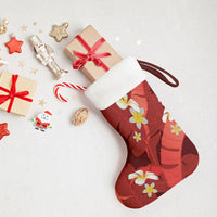 Red Banana Leaf Hawaii Christmas Stocking Lau Maia Plumeria Tropical Summer Vibes LT14 - Polynesian Pride