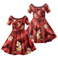 Red Banana Leaf Hawaii Family Matching Tank Maxi Dress and Hawaiian Shirt Lau Maia Plumeria Tropical Summer Vibes