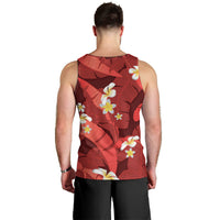 Red Banana Leaf Hawaii Men Tank Top Lau Maia Plumeria Tropical Summer Vibes