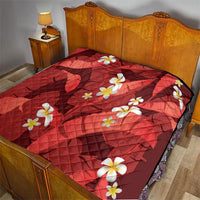 Red Banana Leaf Hawaii Quilt Lau Maia Plumeria Tropical Summer Vibes