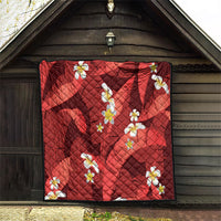 Red Banana Leaf Hawaii Quilt Lau Maia Plumeria Tropical Summer Vibes