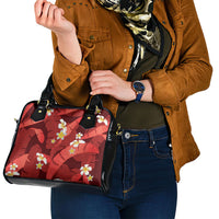 Red Banana Leaf Hawaii Shoulder Handbag Lau Maia Plumeria Tropical Summer Vibes