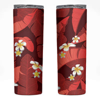 Red Banana Leaf Hawaii Skinny Tumbler Lau Maia Plumeria Tropical Summer Vibes