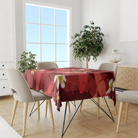 Red Banana Leaf Hawaii Tablecloth Lau Maia Plumeria Tropical Summer Vibes