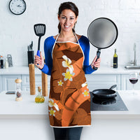Orange Banana Leaf Hawaii Apron Lau Maia Plumeria Tropical Summer Vibes