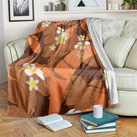 Orange Banana Leaf Hawaii Blanket Lau Maia Plumeria Tropical Summer Vibes