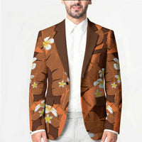 Orange Banana Leaf Hawaii Blazer Lau Maia Plumeria Tropical Summer Vibes
