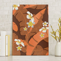 Orange Banana Leaf Hawaii Canvas Wall Art Lau Maia Plumeria Tropical Summer Vibes