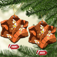 Orange Banana Leaf Hawaii Ceramic Ornament Lau Maia Plumeria Tropical Summer Vibes LT14 Snow Flake Orange - Polynesian Pride