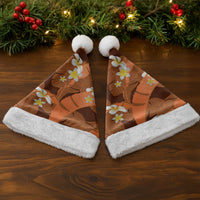 Orange Banana Leaf Hawaii Christmas Santa Hat Lau Maia Plumeria Tropical Summer Vibes LT14 - Polynesian Pride