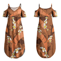 Orange Banana Leaf Hawaii Couples Matching Summer Maxi Dress and Long Sleeve Button Shirt Lau Maia Plumeria Tropical Summer Vibes
