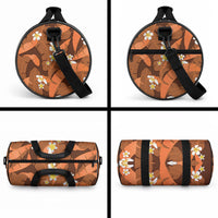 Orange Banana Leaf Hawaii Duffle Bag Lau Maia Plumeria Tropical Summer Vibes