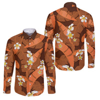 Orange Banana Leaf Hawaii Family Matching Mermaid Dress and Hawaiian Shirt Lau Maia Plumeria Tropical Summer Vibes