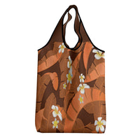 Orange Banana Leaf Hawaii Grocery Bag Lau Maia Plumeria Tropical Summer Vibes