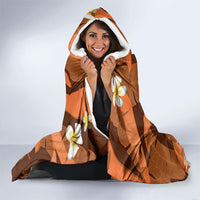 Orange Banana Leaf Hawaii Hooded Blanket Lau Maia Plumeria Tropical Summer Vibes