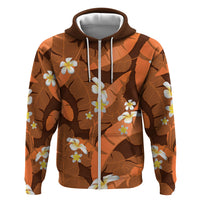 Orange Banana Leaf Hawaii Hoodie Lau Maia Plumeria Tropical Summer Vibes