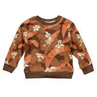 Orange Banana Leaf Hawaii Kid Ugly Christmas Sweater Lau Maia Plumeria Tropical Summer Vibes LT14 Kid Orange - Polynesian Pride