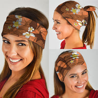 Orange Banana Leaf Hawaii Neck Gaiter Lau Maia Plumeria Tropical Summer Vibes