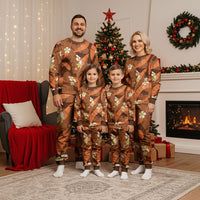Orange Banana Leaf Hawaii Christmas Pajama Set Lau Maia Plumeria Tropical Summer Vibes LT14 - Polynesian Pride