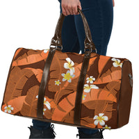 Orange Banana Leaf Hawaii Travel Bag Lau Maia Plumeria Tropical Summer Vibes