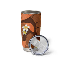 Orange Banana Leaf Hawaii Tumbler Cup Lau Maia Plumeria Tropical Summer Vibes