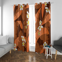 Orange Banana Leaf Hawaii Window Curtain Lau Maia Plumeria Tropical Summer Vibes