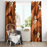 Orange Banana Leaf Hawaii Window Curtain Lau Maia Plumeria Tropical Summer Vibes