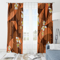 Orange Banana Leaf Hawaii Window Curtain Lau Maia Plumeria Tropical Summer Vibes
