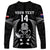 Custom New Zealand Aotearoa Rugby Long Sleeve Shirt NZ Tiki With Maori Fern World Cup Black Version LT14 - Polynesian Pride