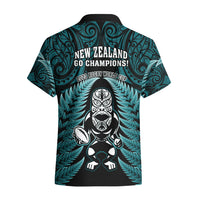 New Zealand Aotearoa Rugby Hawaiian Shirt NZ Tiki With Maori Fern World Cup Turquoise Version LT14 - Polynesian Pride