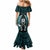 New Zealand Aotearoa Rugby Mermaid Dress NZ Tiki With Maori Fern World Cup Turquoise Version LT14 - Polynesian Pride