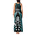 New Zealand Aotearoa Rugby Tank Maxi Dress NZ Tiki With Maori Fern World Cup Turquoise Version LT14 - Polynesian Pride